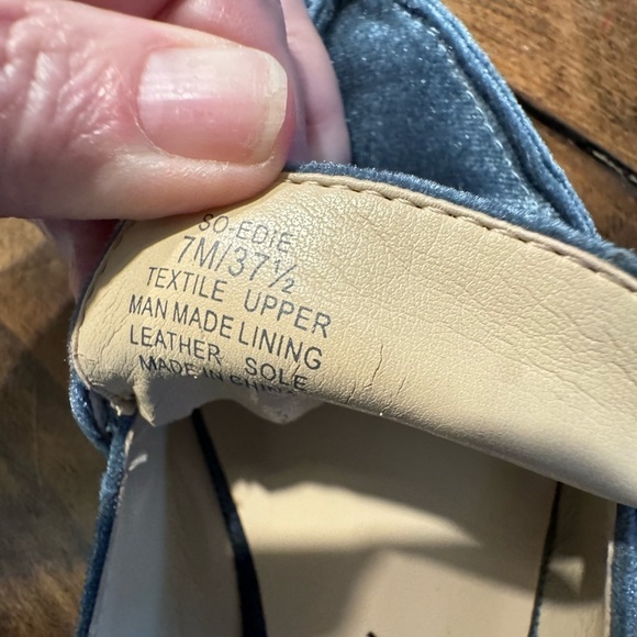 Sole Society Women’s Edie Blue Velvet Point Toe Loafers Flats - Size 7 - Picture 5 of 9